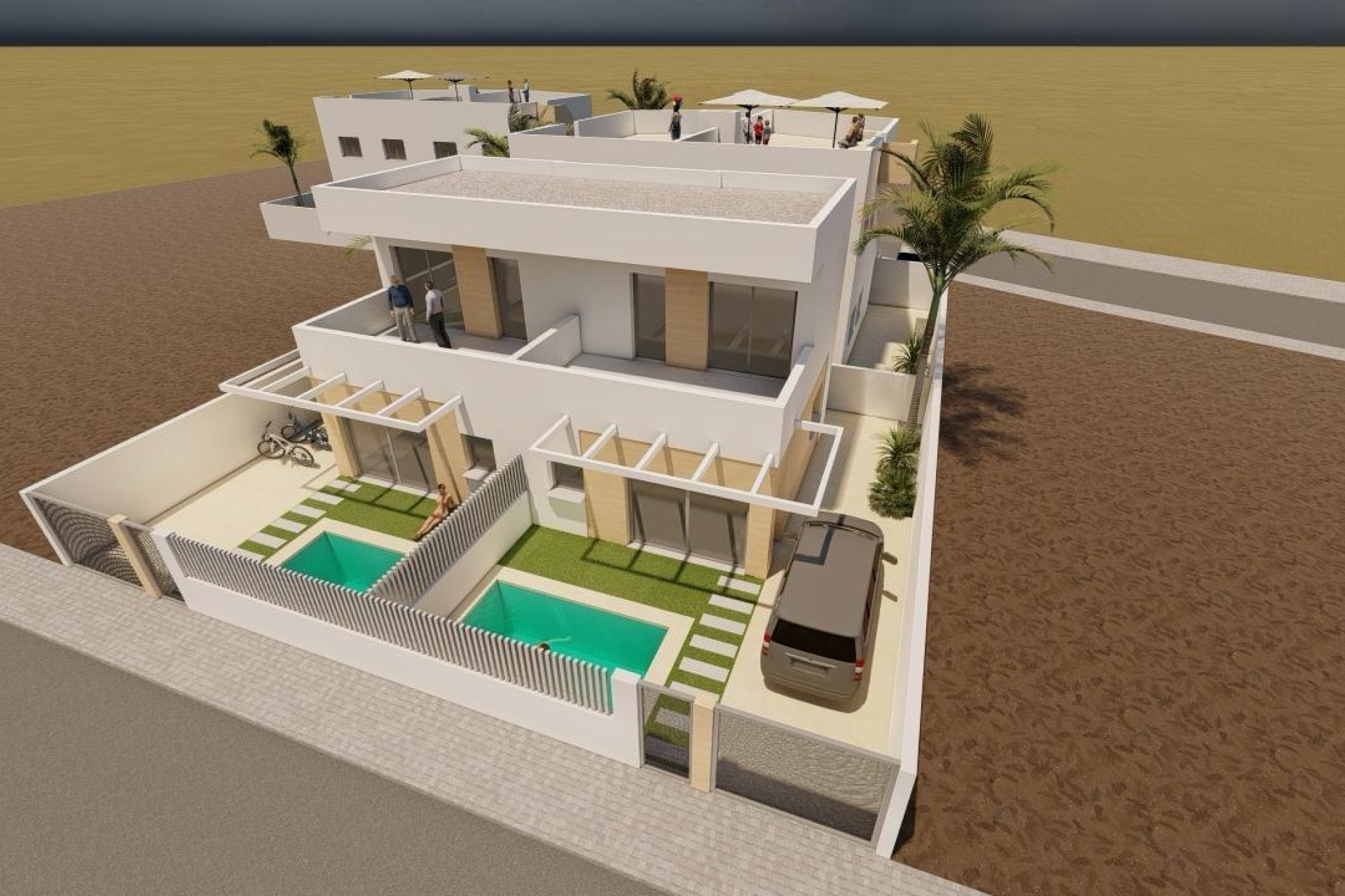 New Build - Semi-detached Villa - Mazarrón - Puerto de Mazarron